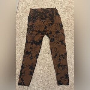 Kids Brown Tie-Dye Leggings